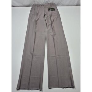 VTG Zanieri Dress Pants Mens 32x37 Gray Wool Pleated Straight Unhemmed Italy